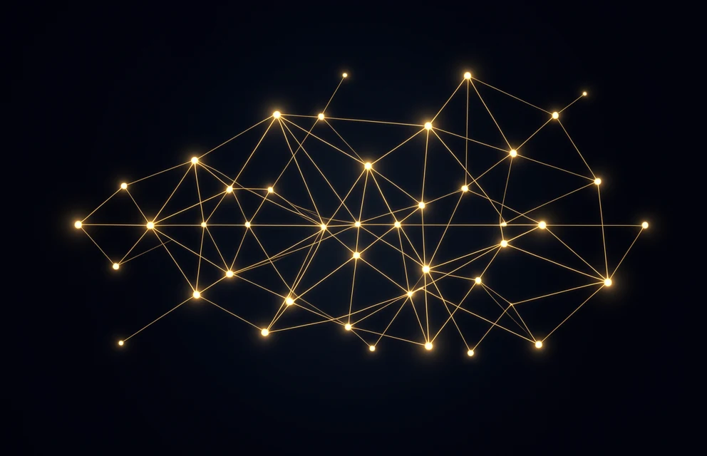 A directed network of nodes depicting administrative procedural flows